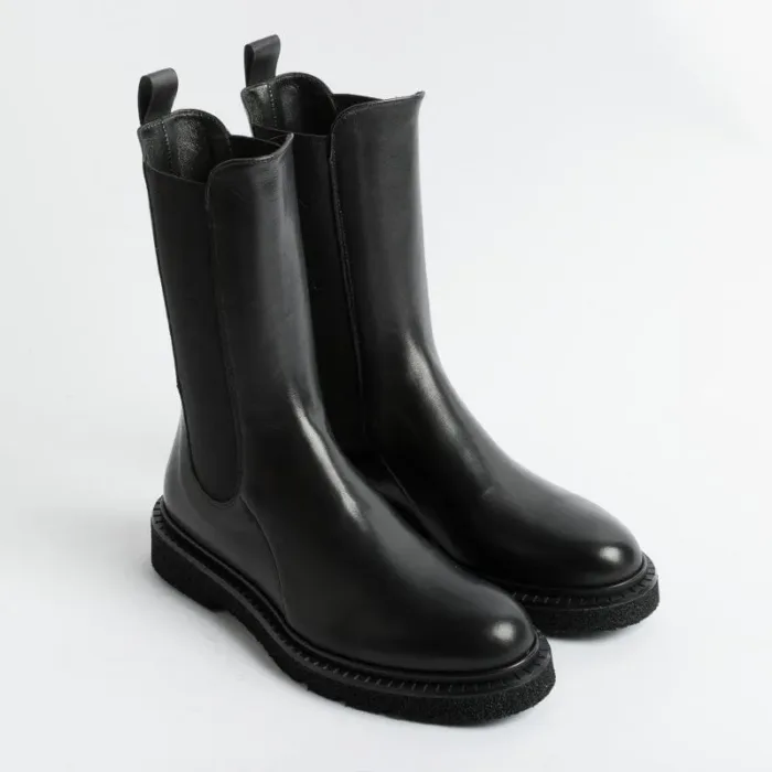 Stivaletto Beatles Guglielmo Rotta Keith In Pelle Nera con Fondo Ultralight, foto 2 di 5
