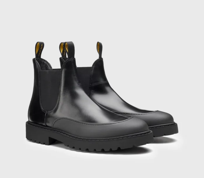 Stivaletto Beatles Uomo Doucal's In Pelle Nera e Dettaglio In Gomma Art. DU2911CENTPF555NN00, foto 2 di 4