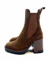 Stivaletto Lorenzo Mari in Camoscio Cuoio Tacco Grosso H 9 cm Art Alice 01 - immagine 4