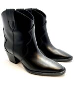 Stivaletto Camperos Anna f in Pelle Nera con Fondo Antiscivolo art. 9659 Tacco 5 cm - immagine 2