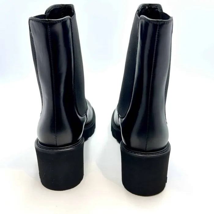 Tronchetto in Pelle Nera Luca Grossi Con Tacco 6 cm Art H616T, foto 3 di 5