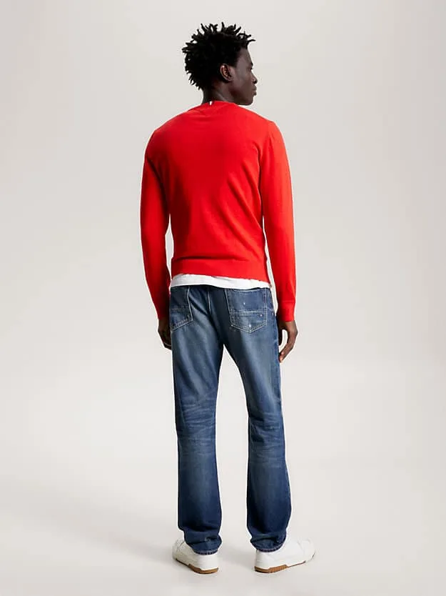 Maglione Girocollo Uomo Cotton Cashmere Tommy Hilfiger Rosso art. MW0MW28046 SNE, foto 3 di 3