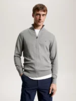 Cardigan con Zip Cotton Cashmere Tommy Hilfiger Grigio art. MW0MW28050 P91 - immagine 2