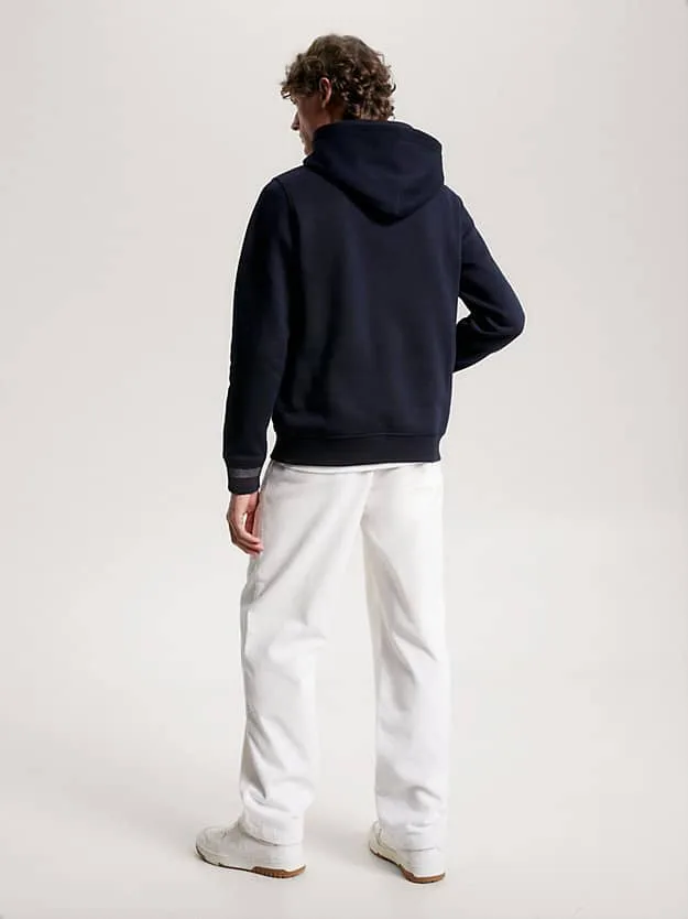 Felpa con Cappuccio Uomo in Pile con Logo Tommy Hilfiger Blu art. MW0MW32682 DW5, foto 3 di 3
