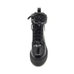 Anfibio Lorenzo Mari in Pelle Spazzolata Nera Tacco Grosso H 6 cm Sara 02 - immagine 2