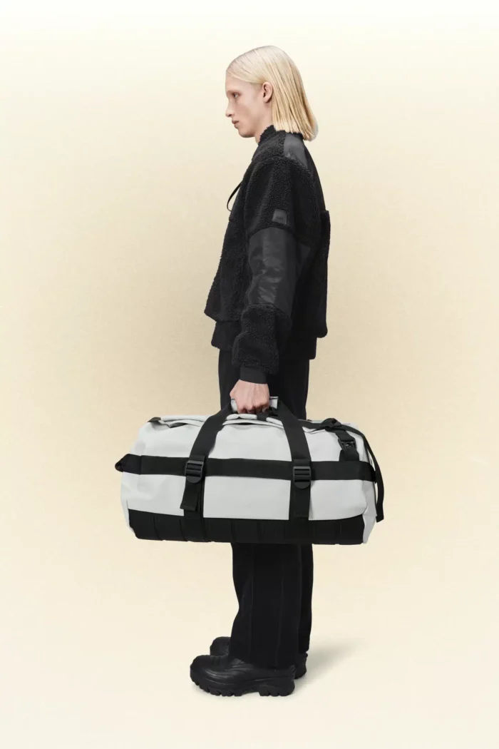 Borsone Zaino Rains Cenere Art Texel Duffel Bag 13480 Ash, foto 4 di 6