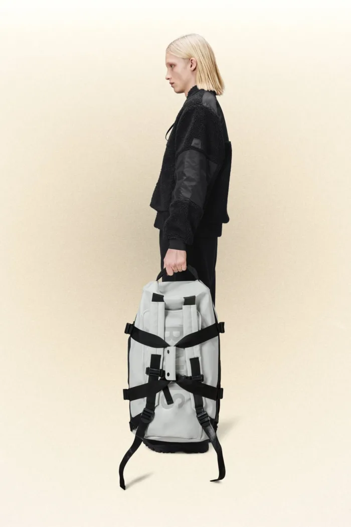 Borsone Zaino Rains Cenere Art Texel Duffel Bag 13480 Ash, foto 5 di 6