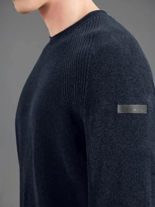 Maglione Girocollo Uomo RRD Velvet Round Kid Blu Art. WES030, foto 2 di 4