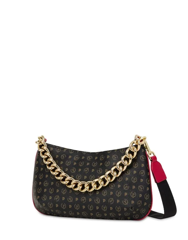 Tracolla Heritage Pollini Nera con dettagli Rossi TE8490PP0FQ1100B, foto 2 di 5