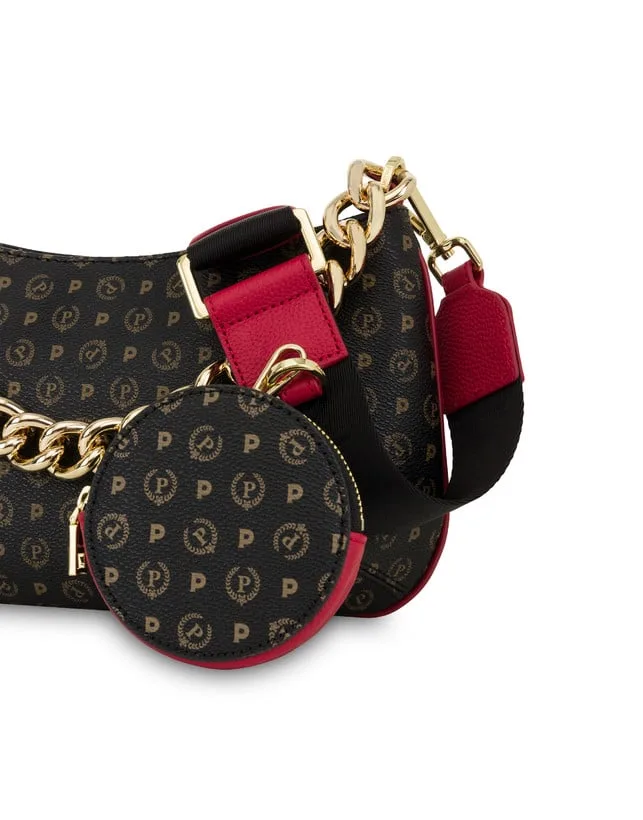 Tracolla Heritage Pollini Nera con dettagli Rossi TE8490PP0FQ1100B, foto 5 di 5
