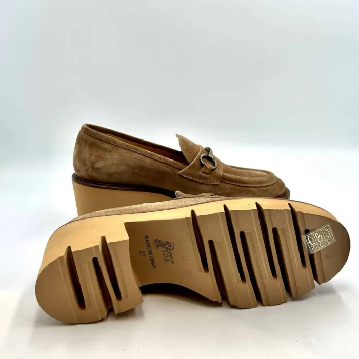 Mocassino Luca Grossi in Camoscio Tortora con accessorio Fibbia tacco 6cm art. H446M, foto 5 di 5