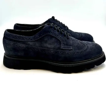 Derby Uomo Doucal's In Camoscio Blu Coda Di rondine Con Fondo Ultralight Rialzato Art. DU2523GOTEUT009NB00