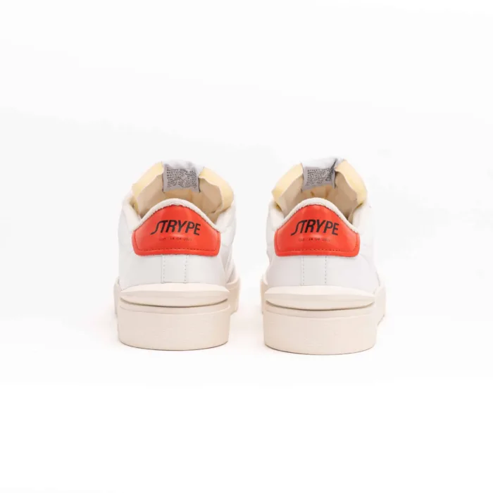 Sneakers Strype Uomo in Pelle Bianca con dettagli in Camoscio e Spoiler Rosso art. ST1001, foto 2 di 4