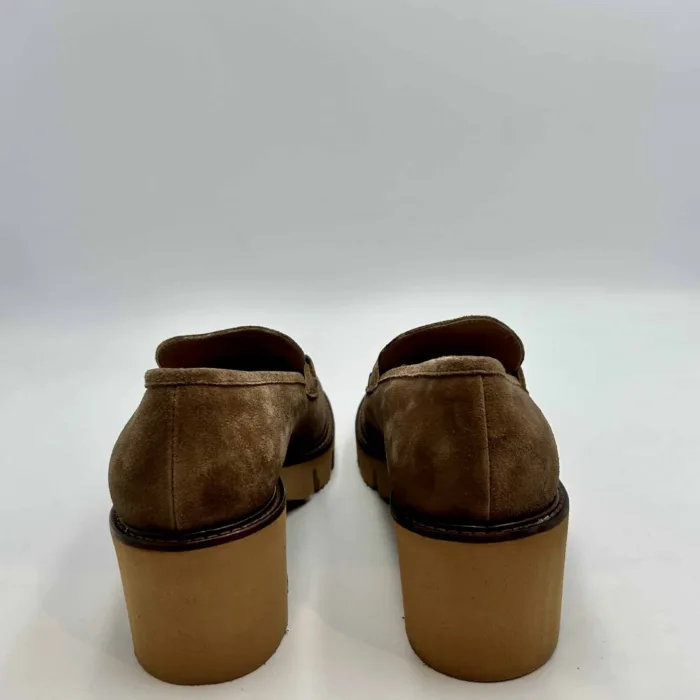 Mocassino Luca Grossi in Camoscio Tortora con accessorio Fibbia tacco 6cm art. H446M, foto 4 di 5