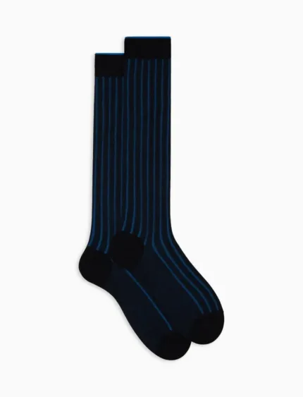 Calze lunghe uomo Gallo Taglia 43/45 cotone blu vanisé a coste larghe Blu AP103411 col.13012