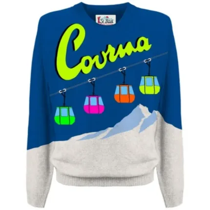 Maglione Girocollo Mc2 Saint Barth Blu Elettrico art. Heron C C Cable 1710