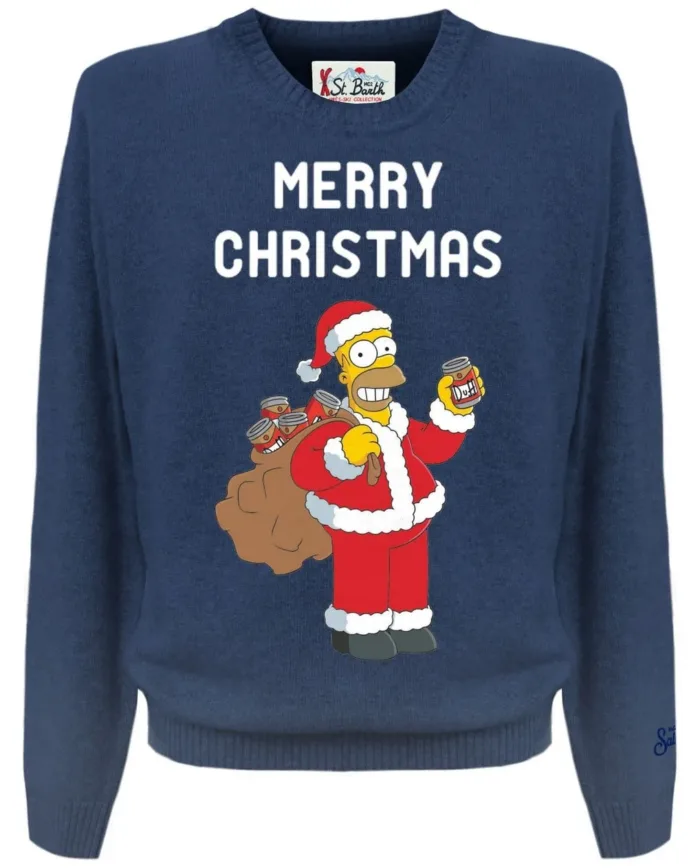 Maglione Girocollo Mc2 Saint Barth Blu art. Heron Merry Homer 61, foto 1 di 1