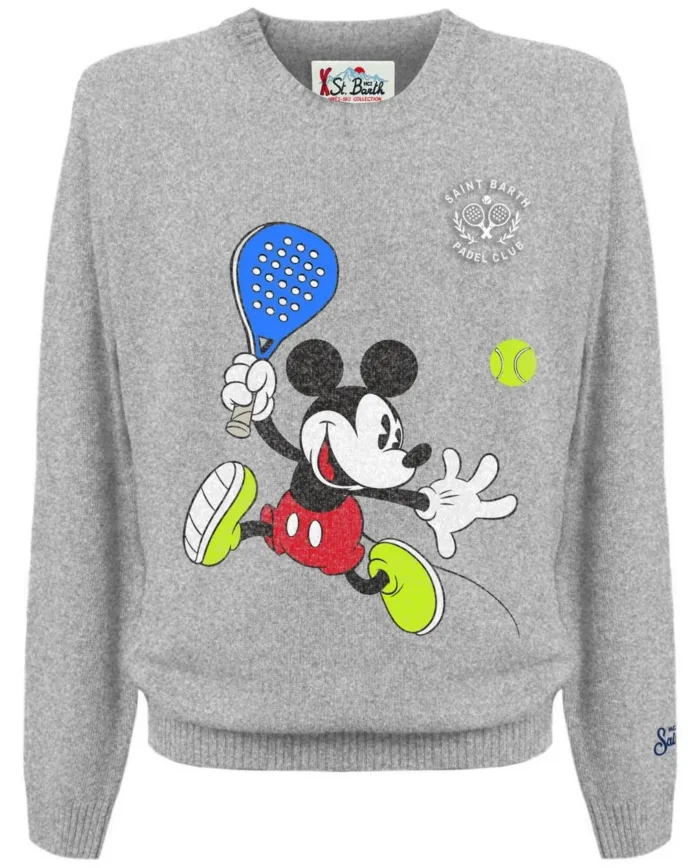 Maglione Girocollo Mc2 Saint Barth Grigio art. Heron Mickey Sb Padel 15Ml EMB, foto 1 di 1