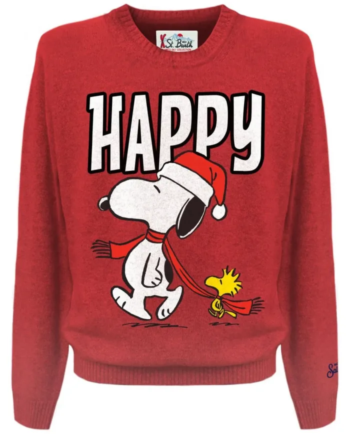 Maglione Girocollo Mc2 Saint Barth Rosso art. Heron Snoopy Scarf 41, foto 1 di 1