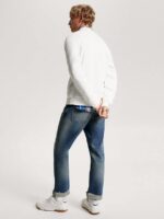 Felpa Tommy Hilfiger Girocollo con Appliche Monogramma TH Bianco art. MW0MW32727 YBH - immagine 3