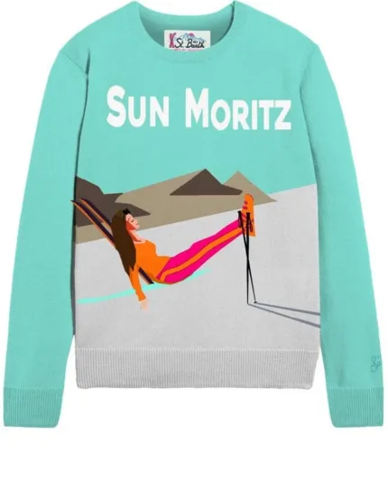 Maglione Girocollo Mc2 Saint Barth Azzurro art. New Queen C Sun Girl 56