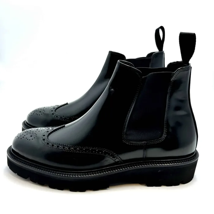 Polacchino Beatles Brogue Crisci Uomo in Pelle Nera 3961FWECNFGR, foto 3 di 5