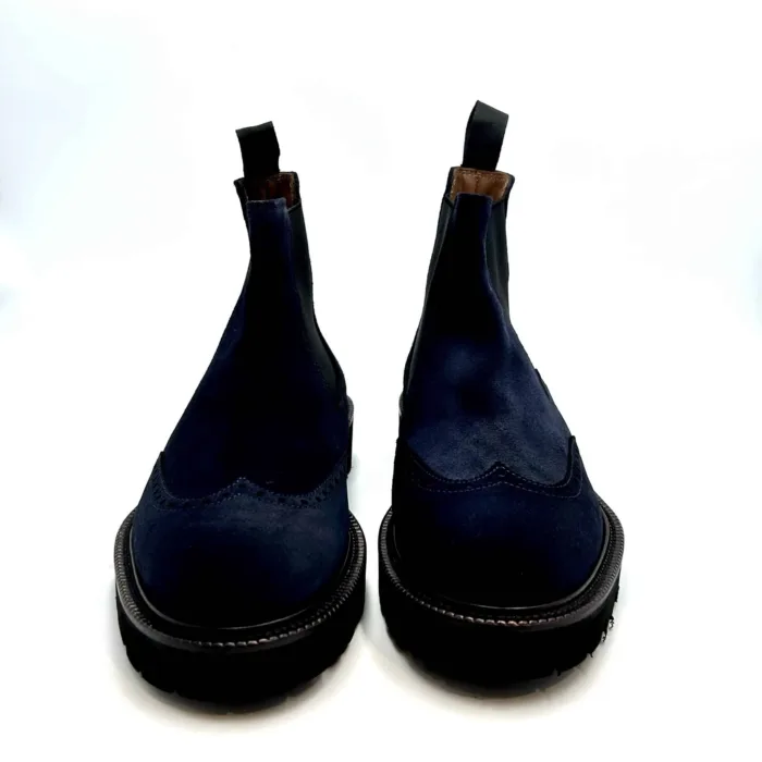 Polacchino Beatles Brogue Crisci Uomo in Camoscio Blu 3961FWECBLFGR, foto 2 di 5