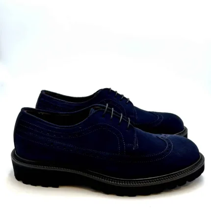 Derby Brogue Uomo Crisci in Camoscio Blu 3604FWACBFGRM