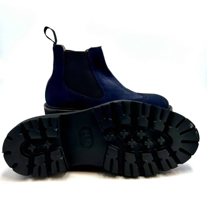 Polacchino Beatles Brogue Crisci Uomo in Camoscio Blu 3961FWECBLFGR, foto 5 di 5