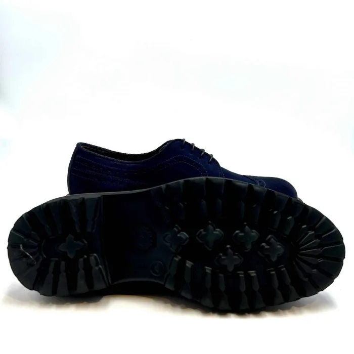 Derby Brogue Uomo Crisci in Camoscio Blu 3604FWACBFGRM, foto 5 di 5