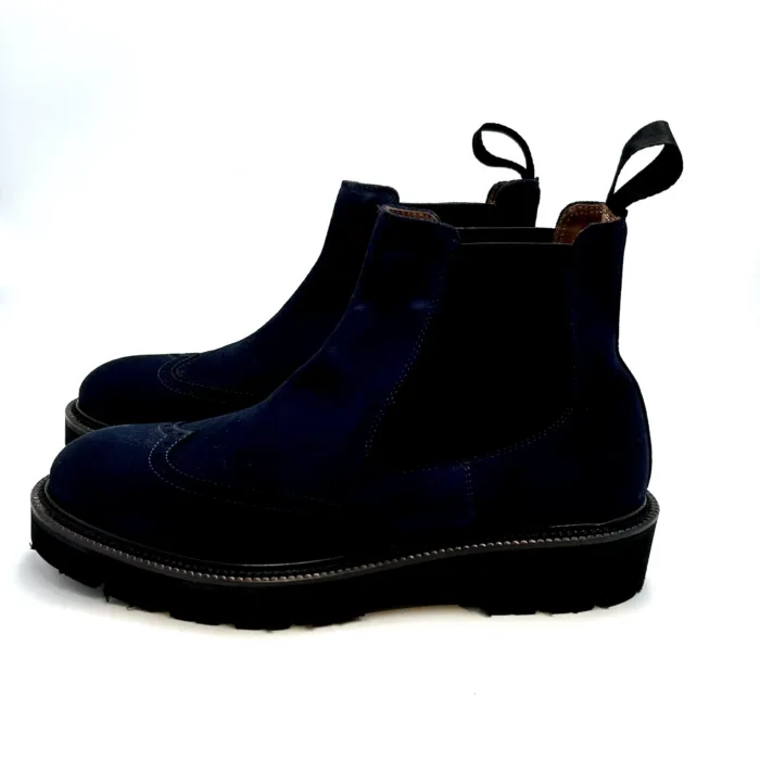 Polacchino Beatles Brogue Crisci Uomo in Camoscio Blu 3961FWECBLFGR, foto 3 di 5