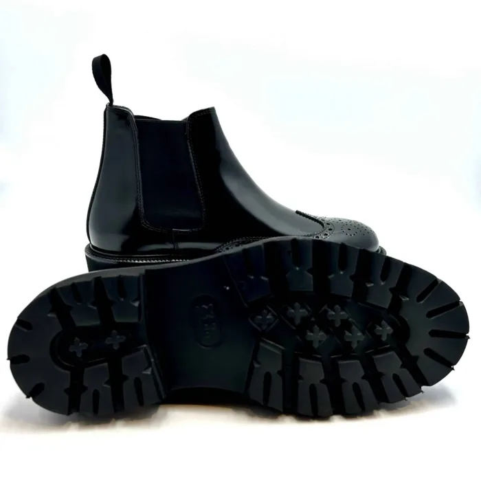 Polacchino Beatles Brogue Crisci Uomo in Pelle Nera 3961FWECNFGR, foto 5 di 5