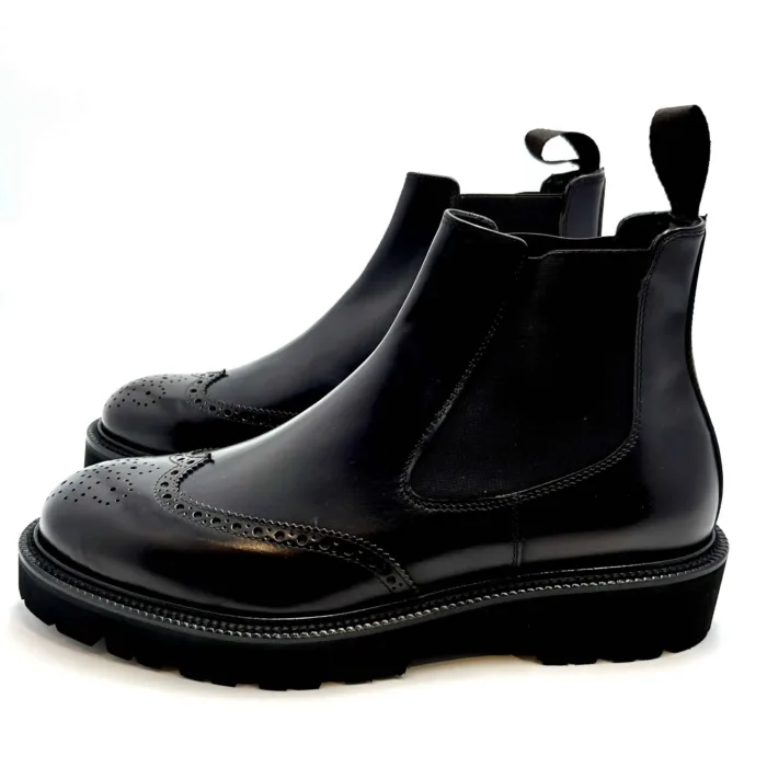 Polacchino Beatles Brogue Crisci Uomo in Pelle Bordeaux 3961FWECBFGR, foto 3 di 5