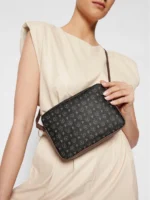 Borsa Pollini Heritage Tracollina Nera con dettagli Marroni TE8414PP03Q1100D - immagine 5