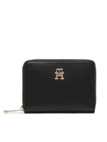 Portafogli Donna Tommy Hilfiger Nero Iconic Tommy Medium Za art. AW0AW15088 Bds