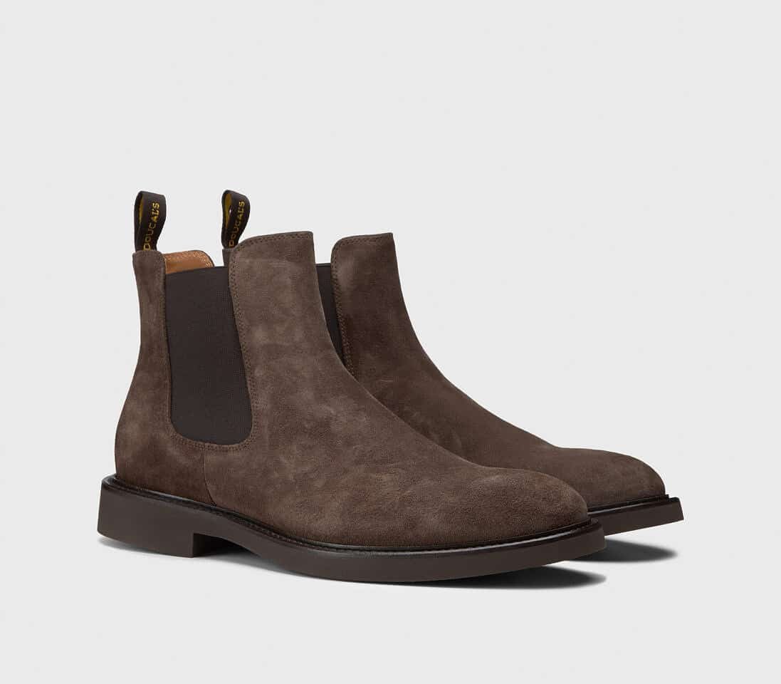 DOUCAL'S SMOOTH LEATHER CHELSEA BOOTS Man Dark brown