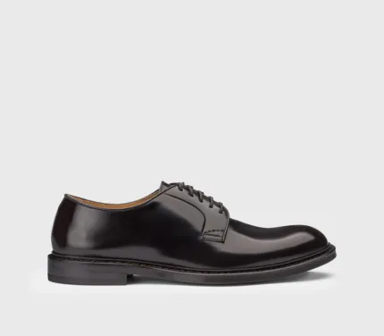 Stringata Derby Doucal's Uomo in Vitello Spazzolato Marrone, con Fondo in Cuoio Art. DU1385PHOEUY007TM02