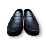 Mocassino Penny Uomo Positano In Pelle Blu Con Fondo Cuoio Antiscivolo Art. 2154 - immagine 3