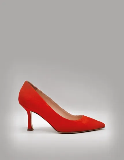 Decolletè Anna F in Camoscio Rosso, tacco 8 cm art. 1309