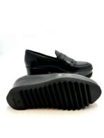 Mocassino Lorenzo Mari in Pelle Nera Con Frange  H 6 cm Art Clea 02 - immagine 5