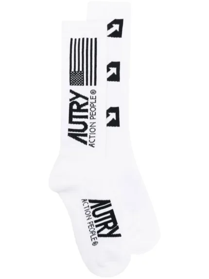 Calzini Iconic Action Autry Unisex Bianco con logo classico art. SOIU-2891