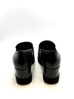 Mocassino Lorenzo Mari in Pelle Nera Con Frange  H 6 cm Art Clea 02 - immagine 4