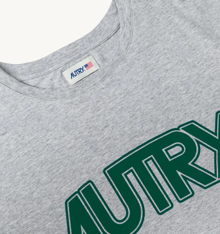 T-Shirt Autry Grigia con Scritta Verde art. TSPM 504M, foto 4 di 4