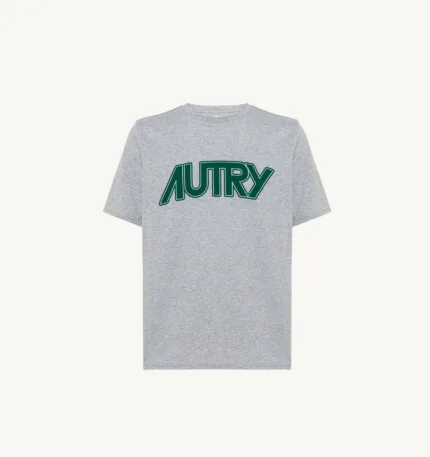 T-Shirt Autry Grigia con Scritta Verde art. TSPM 504M