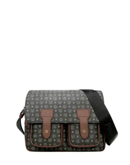 Borsa Pollini Reporter Heritage Nera con dettagli Cuoio TE8421PP04Q1100D