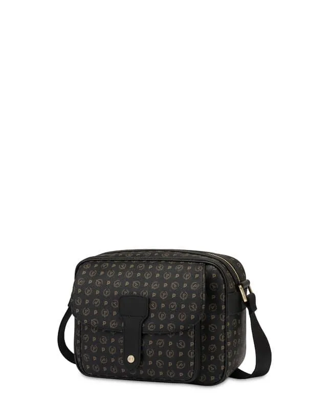 Tracolla Camera Bag Nera e Dettagli Neri con Tasca Frontale Pollini Heritage  Art TE8448PP0AQ1100A, foto 2 di 5