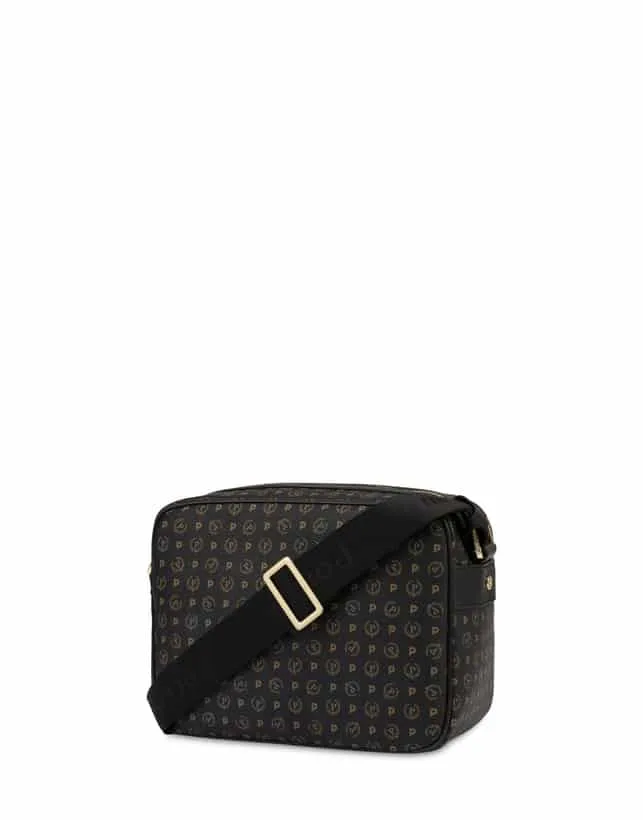Tracolla Camera Bag Nera e Dettagli Neri con Tasca Frontale Pollini Heritage  Art TE8448PP0AQ1100A, foto 3 di 5