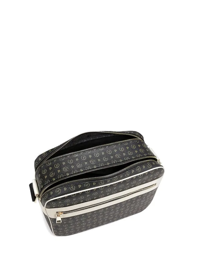 Tracolla Nera e Dettagli Avorio con doppia cerniera Pollini Heritage Art TE8402PP02Q1100C, foto 4 di 5