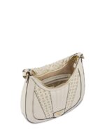 Mezzaluna Pollini Bianca Con Manico in Pelle Intrecciata e Dettagli In Tapiro SC4505PP1ISA111A - immagine 4