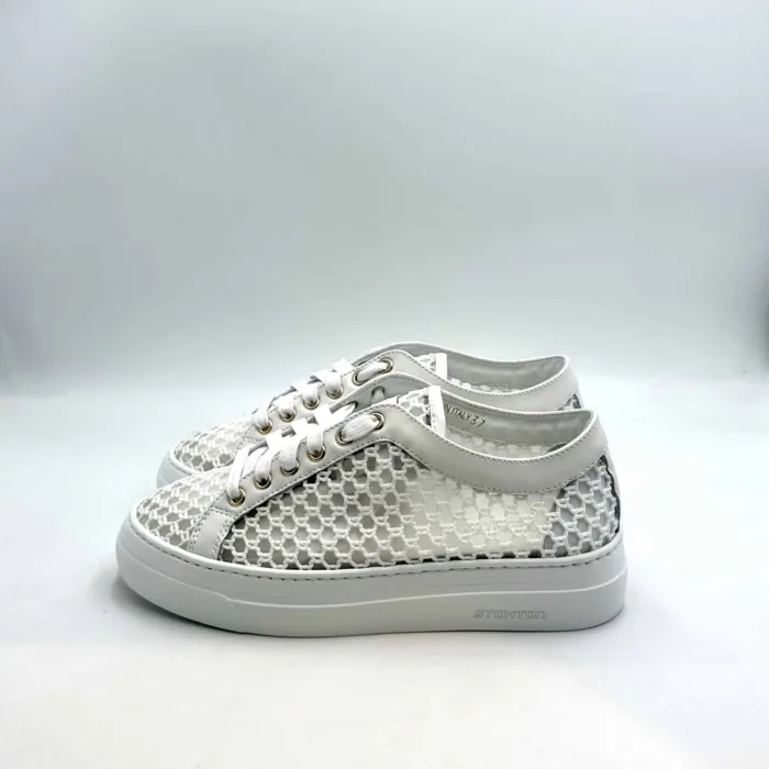 Sneakers Stokton in Rete Bianca art. 111-D H 4cm, foto 3 di 5